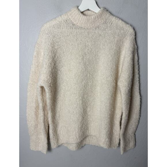 Madewell Sweater Womens XS Wool-Alpaca Blend Bouclé-Knit Oversized Alabaster - Picture 1 of 5